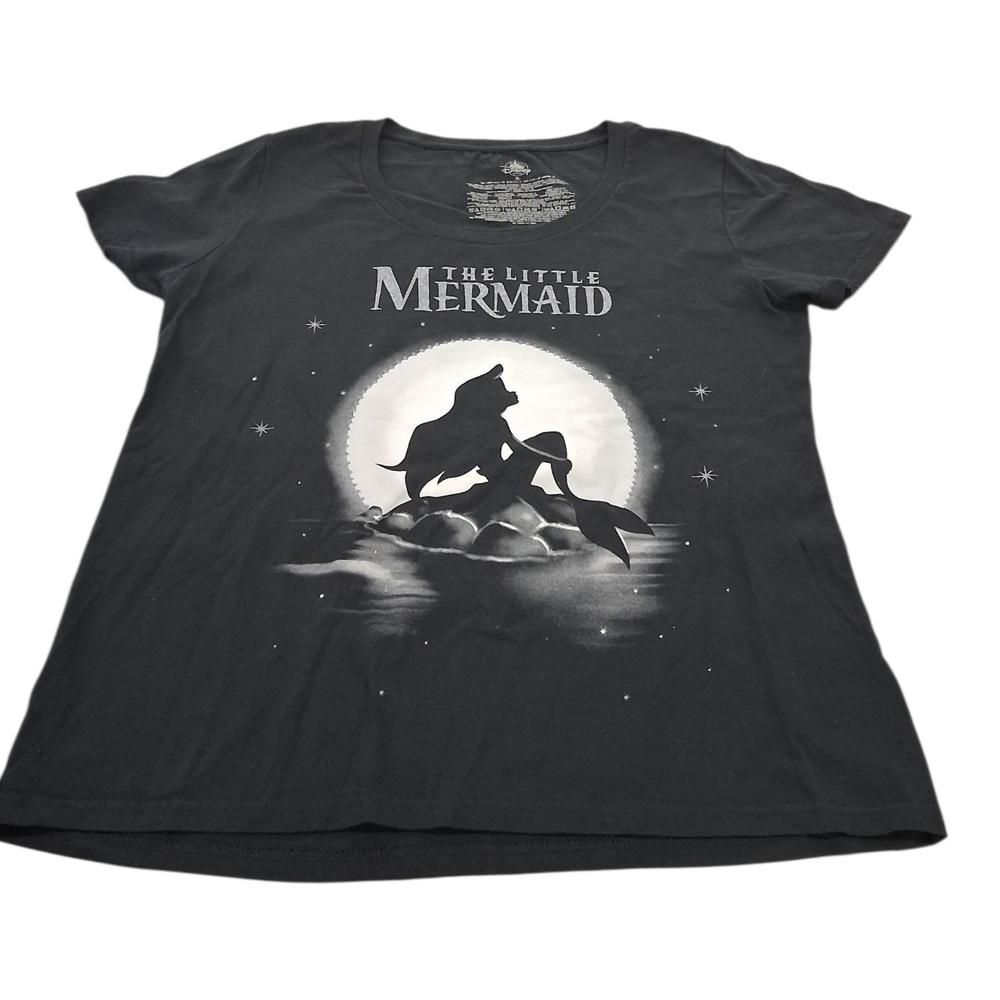 Disney The Little Mermaid Black Women's T-Shirt - Size XL